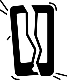 Broken Phone In Two Parts Sketch Style Svg Vector, Free Vectors File